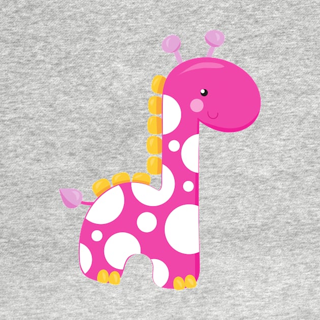 Cute Giraffe, Baby Giraffe, Pink Giraffe, Animal by Jelena Dunčević